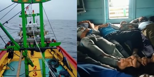 Potret Nasib Para Nelayan Tidur di Kapal Saat Hujan Berdempetan Bagai Ikan Pindang