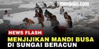 VIDEO: Keseruan Warga Mandi Busa di Sungai Suci yang Beracun