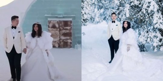 Viral, Potret Pasangan Pengantin Indonesia Pertama yang Menikah di 'Kutub Utara'