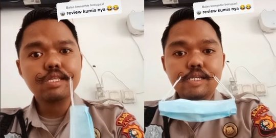 Bikin Ketawa, Satpam Ini Tunjukkan Kelebihan Kumisnya Beda dari yang Lain