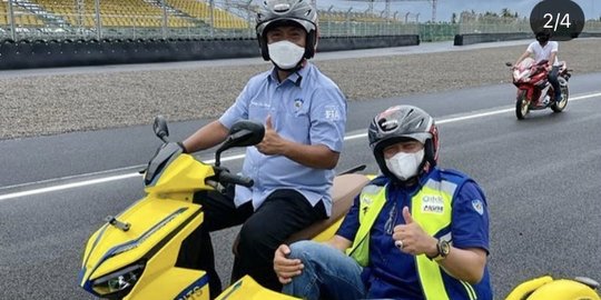 Dampingi Jokowi, Prasetyo & Bamsoet Geber Motor Listrik Gesits di Sirkuit Mandalika