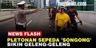 VIDEO: Pletonan Sepeda Disetop Polisi, Nekat Lintasi JLNT Casablanca Meski Dilarang