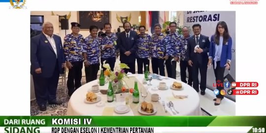 Pakai Loreng Biru Foto Bareng Surya Paloh, Pejabat Kementan Jadi Sorotan