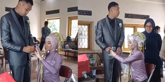 Momen Romantis Pengantin Pria Suapi Calon Istri yang Sedang Dirias, Bikin Baper