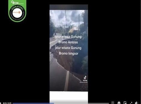 hoaks video jalur wisata gunung bromo amblas