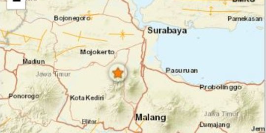 Gempa Magnitudo 2.7 Guncang Mojokerto