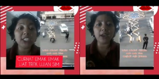 Emak-emak Emosi Jiwa Lihat Trek Ujian SIM, Pak Polisi Coba Dengar Curhatannya