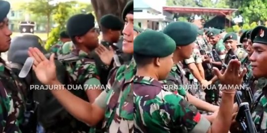 Begini Tradisi Selesai Pendidikan Raider TNI AD, Diselamati Tapi juga Ditampar