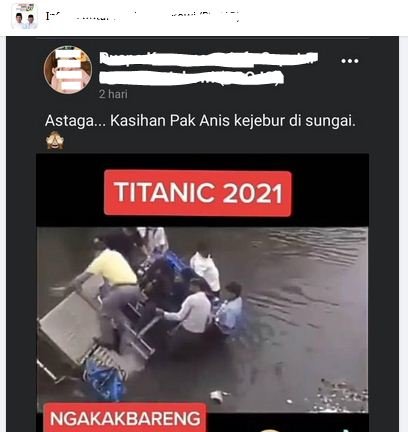 hoaks perahu yang ditumpangi anies baswedan terguling di sungai