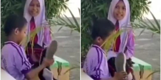 Viral Kakak Adik Sekolah Pakai Sepatu Bergantian, Dapat Hadiah Ini dari Kapolres