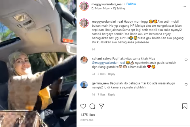 joget tiktok sambil nyetir mobil unggahan meggy wulandari banjir nasihat