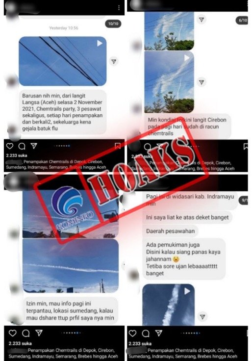 hoaks penampakan chemtrails di depok cirebon sumedang hingga aceh