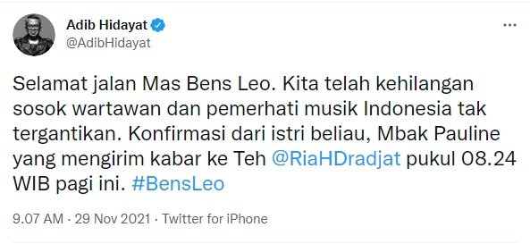 pengamat musik bens leo meninggal dunia kondisi terakhir positif covid 19