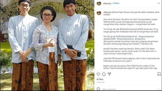 pengamat musik bens leo meninggal dunia kondisi terakhir positif covid 19