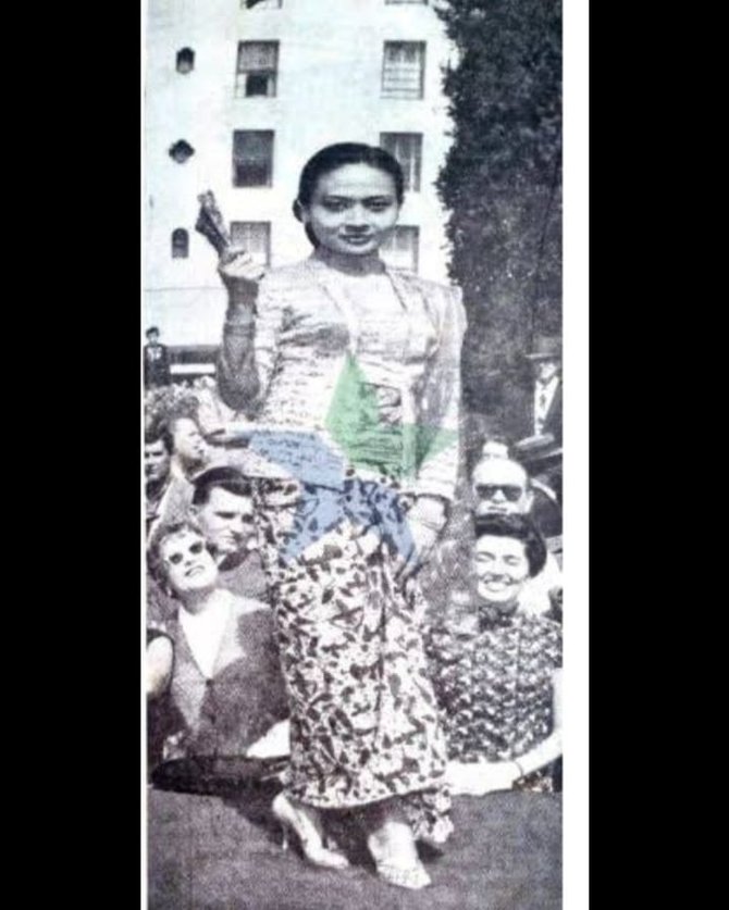 potret eks istri soekarno fashion show di amerika