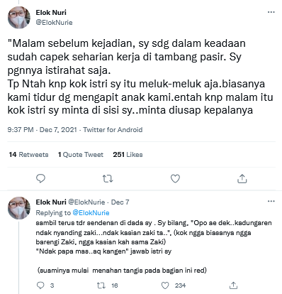 suami ungkap sikap tak biasa rumini sehari sebelum wafat