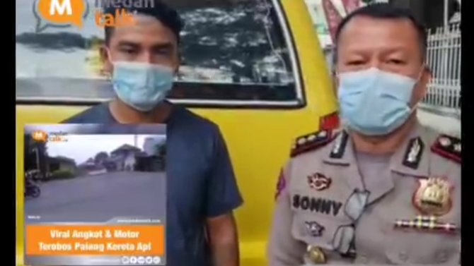 marak angkot di medan ugal ugalan terobos palang kereta polisi lakukan ini