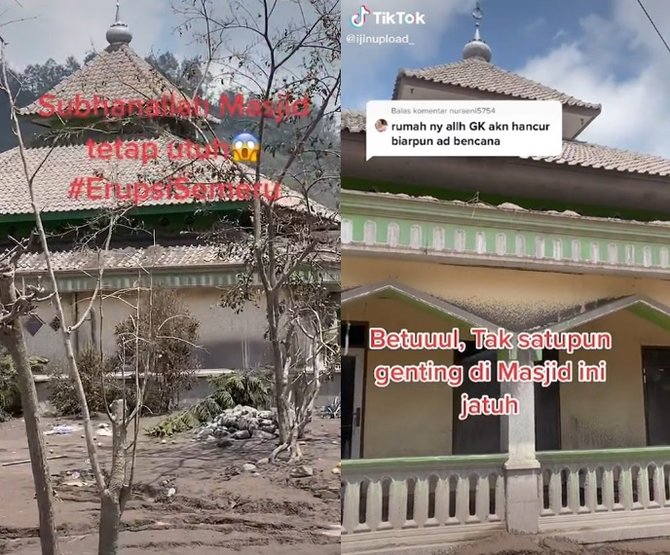 masjid ini tetap kokoh diterjang erupsi semeru