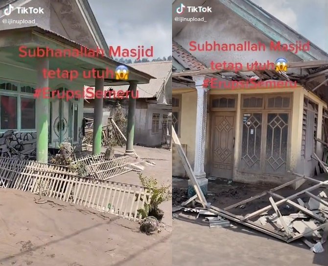 masjid ini tetap kokoh diterjang erupsi semeru