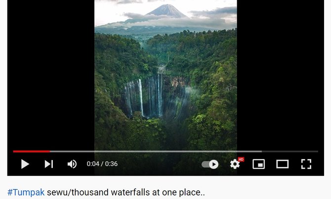 tidak benar video pemandangan erupsi gunung semeru dari air terjun tumpak sewu