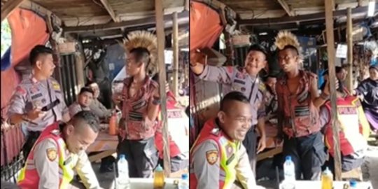 Aksi Polisi Ngefans Sama Anak Punk Bikin 'Gaduh', Mendadak Minta Selfie di Warung