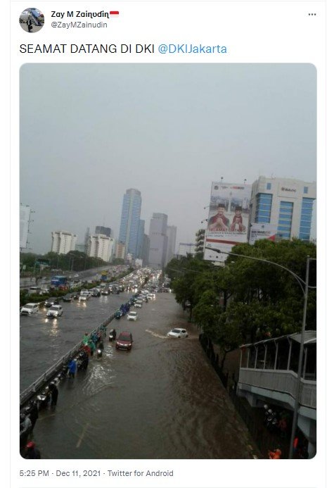 foto banjir di jakarta ini bukan terjadi 11 desember 2021