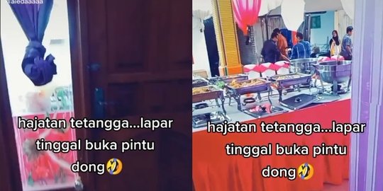 Wanita Ini Teras Rumahnya jadi Tempat Resepsi Tetangga, Buka Pintu Langsung Prasmanan