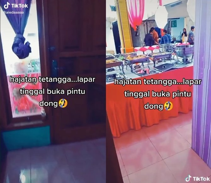 wanita ini teras rumahnya jadi tempat resepsi tetangga