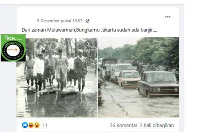 cek fakta ini bukan foto banjir jakarta zaman bung karno