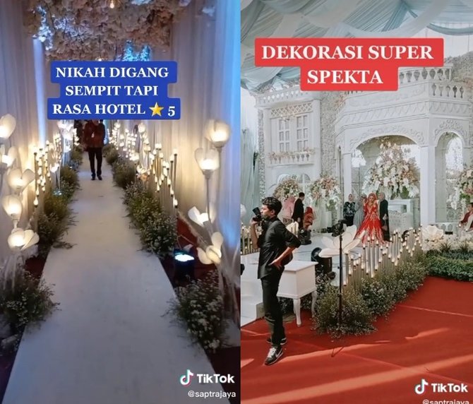 dekorasi pernikahan di gang sempit ini bak hotel bintang 5