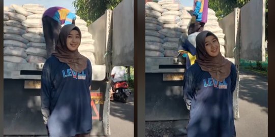 Potret Cantik Nur Aini, Mahasiswi yang Tak Malu Jadi Kuli Angkut Semen Demi Orangtua