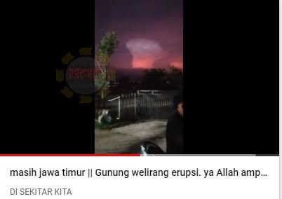 video kilatan cahaya di gunung welirang