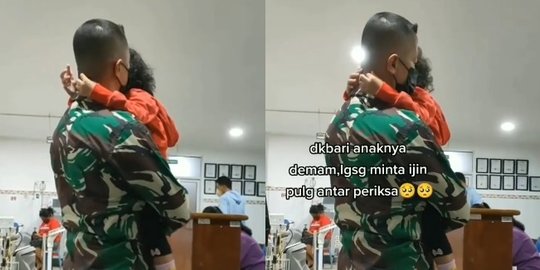 Disaat Tugas Negara Dikabari Anak Demam, Prajurit TNI Ini Langsung Minta Izin Pulang