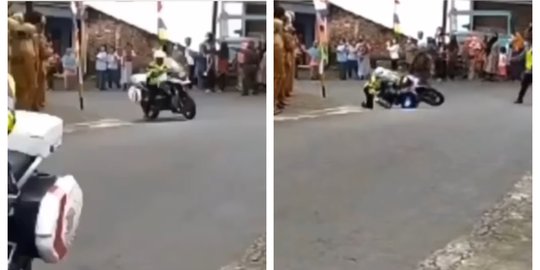 Tanjakan Terlalu Terjal, Motor Petugas PJR Ambruk di Temanggung Saat Kawal Presiden