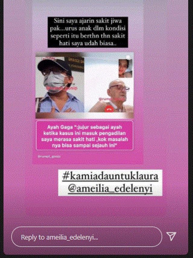 ayah gaga sakit hati soal kasus anaknya jadi panjang ibunda laura beri balasan meno