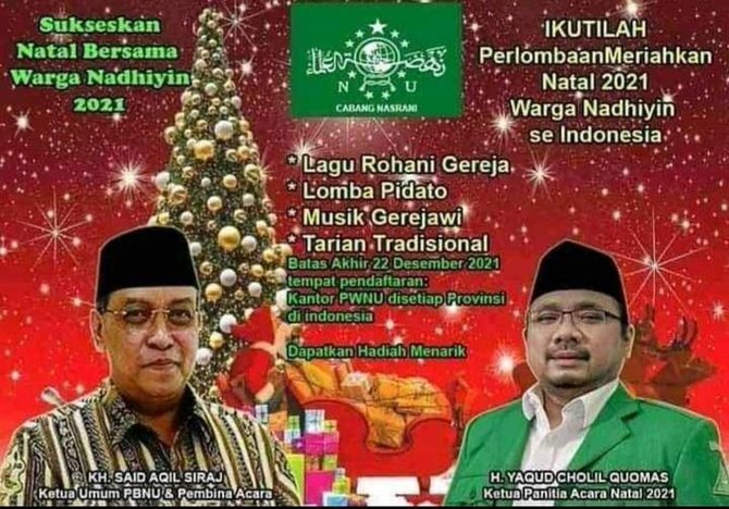 hoaks nu gelar acara natal 2021