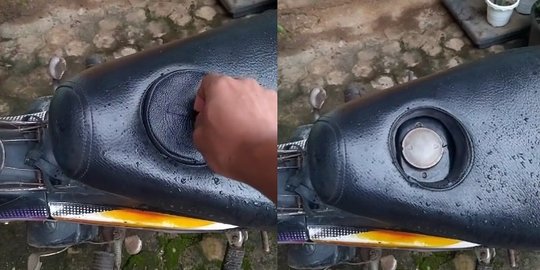 Kreatif Banget, Pria Ini Buat Lubang Jok Motor untuk Mudahkan Isi Bensin