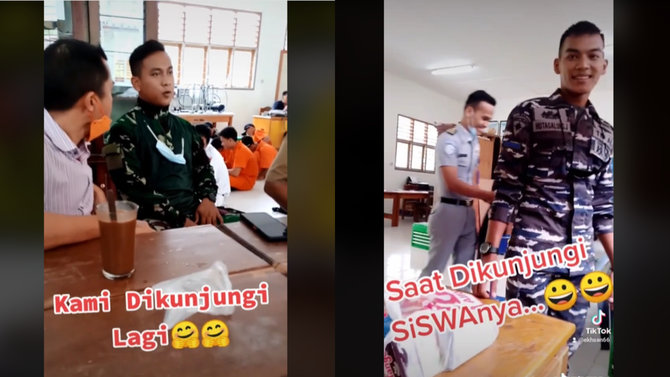 bahagia kedatangan anak murid yang berhasil jadi prajurit
