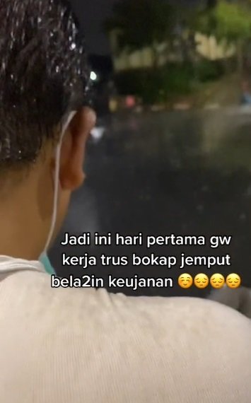 momen haru ayah jemput putrinya di hari pertama kerja