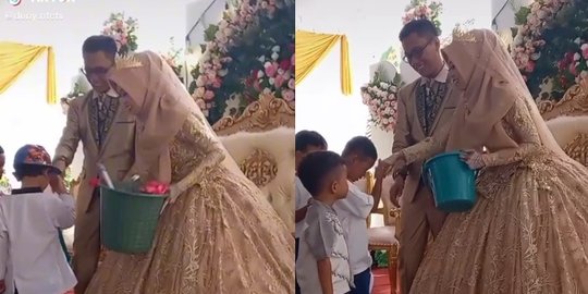 Pernikahan Guru SD Ini Ramai Didatangi Murid-murid, Hadiahnya jadi Sorotan