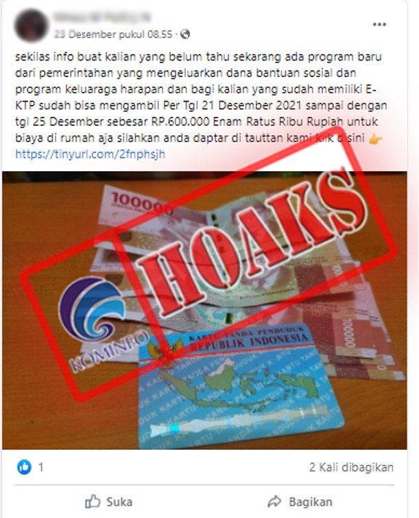 cek fakta hoaks link pendaftaran bantuan akhir tahun rp600 ribu bagi pemilik e ktp