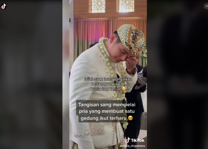 pengatin ini menangis bertemu istri usai ijab
