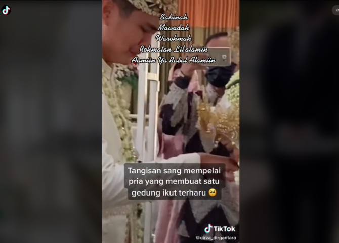 pengatin ini menangis bertemu istri usai ijab