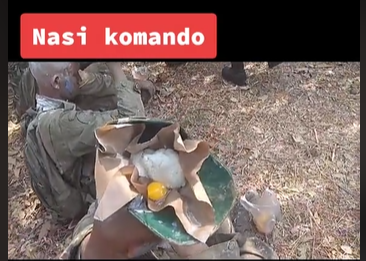 melihat calon tni diberi nasi komando