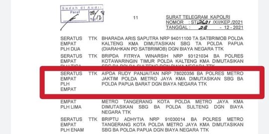 Tolak Laporan Warga, Aipda RP Didemosi ke Polda Papua Barat