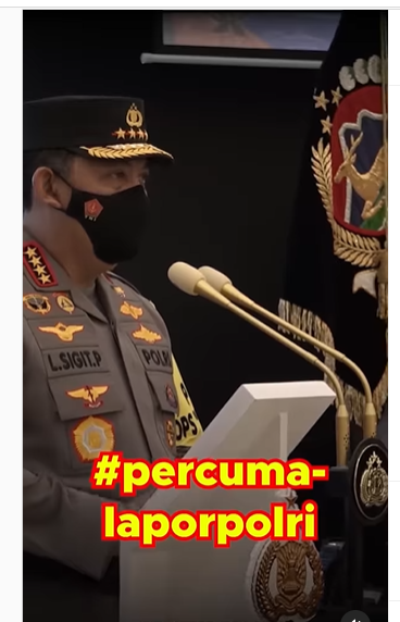 kapolri respons taggar percuma lapor polisi