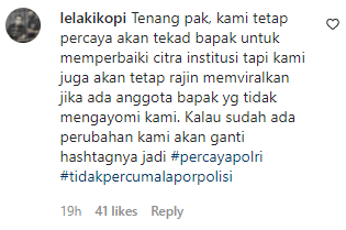 kapolri respons taggar percuma lapor polisi