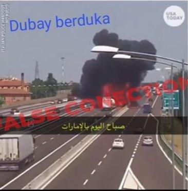 hoaks kecelakaan di tol dubai