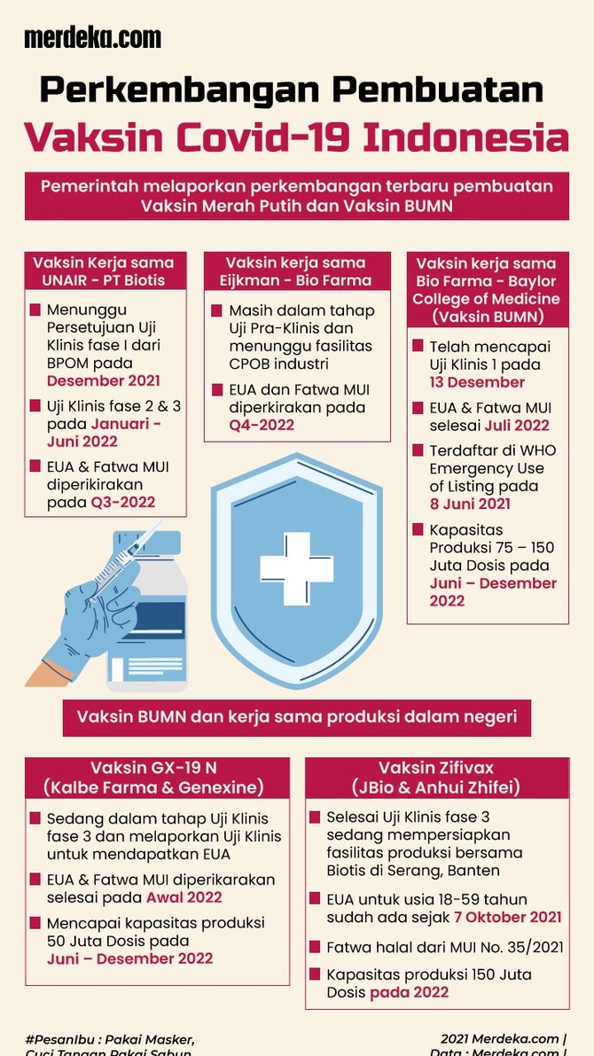 infografis perkembangan pembuatan vaksin covid 19 indonesia