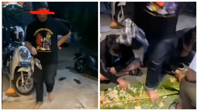 pria injak nasi saat makan bersama ini tuai kecaman